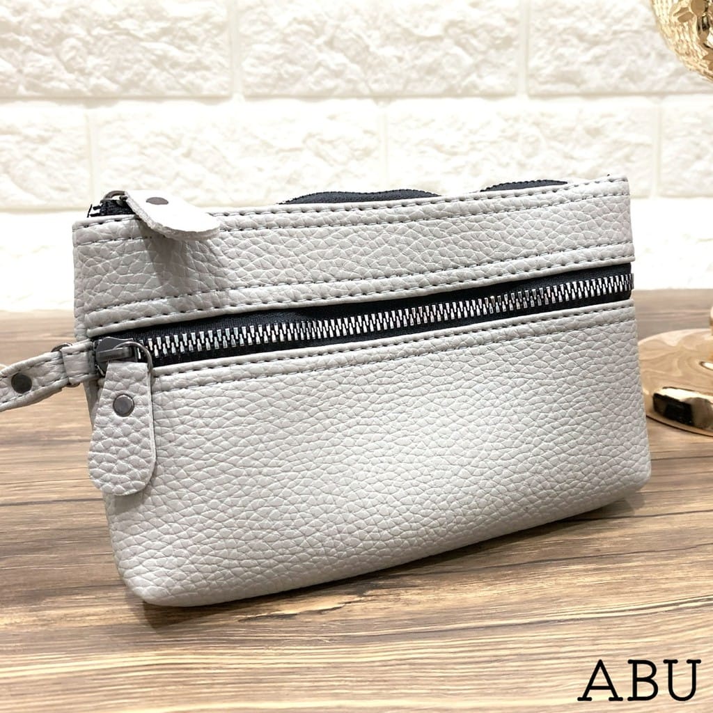 OMI DOMPET WANITA MURAH POUCH PAVIRUT SEMUA MASUK HP KUNCI HAND BAG ALL IN ADA TALI-ABU 2 RISLETING