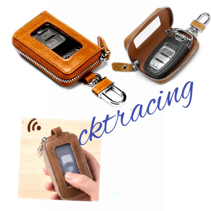 dompet kunci remote keyless mobil kulit asli emboss dompet stnk