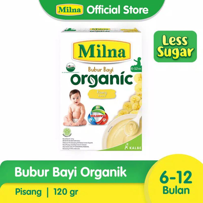 Milna Bubur Bayi Organik 6+ 120gr - Bubur bayi