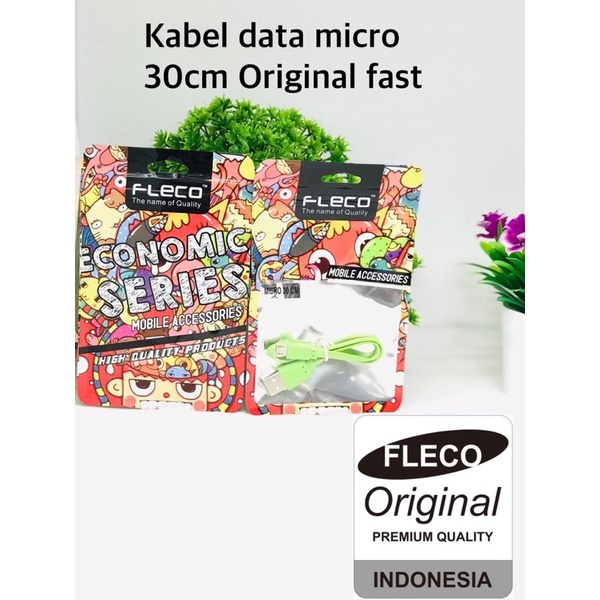 KABEL DATA FLECO T002 CANDY 30CM MICRO ORI FAST CHARGING HIGH SPEED DATA CABLE POWERBANK TRAVELLER