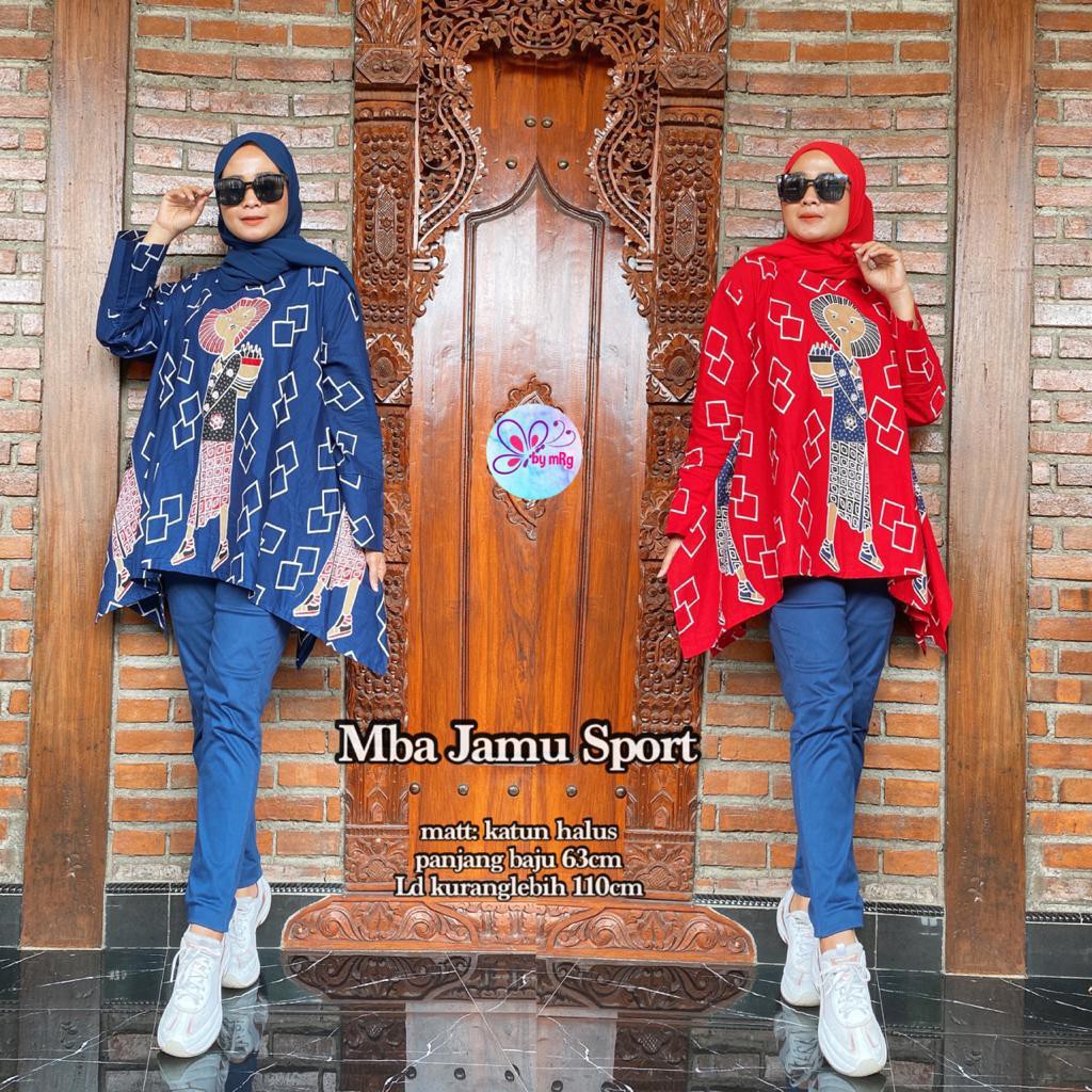 Blouse atasan kartini mbok jamu sport/ atasan batik katun halus seragam batik solo batik kerja