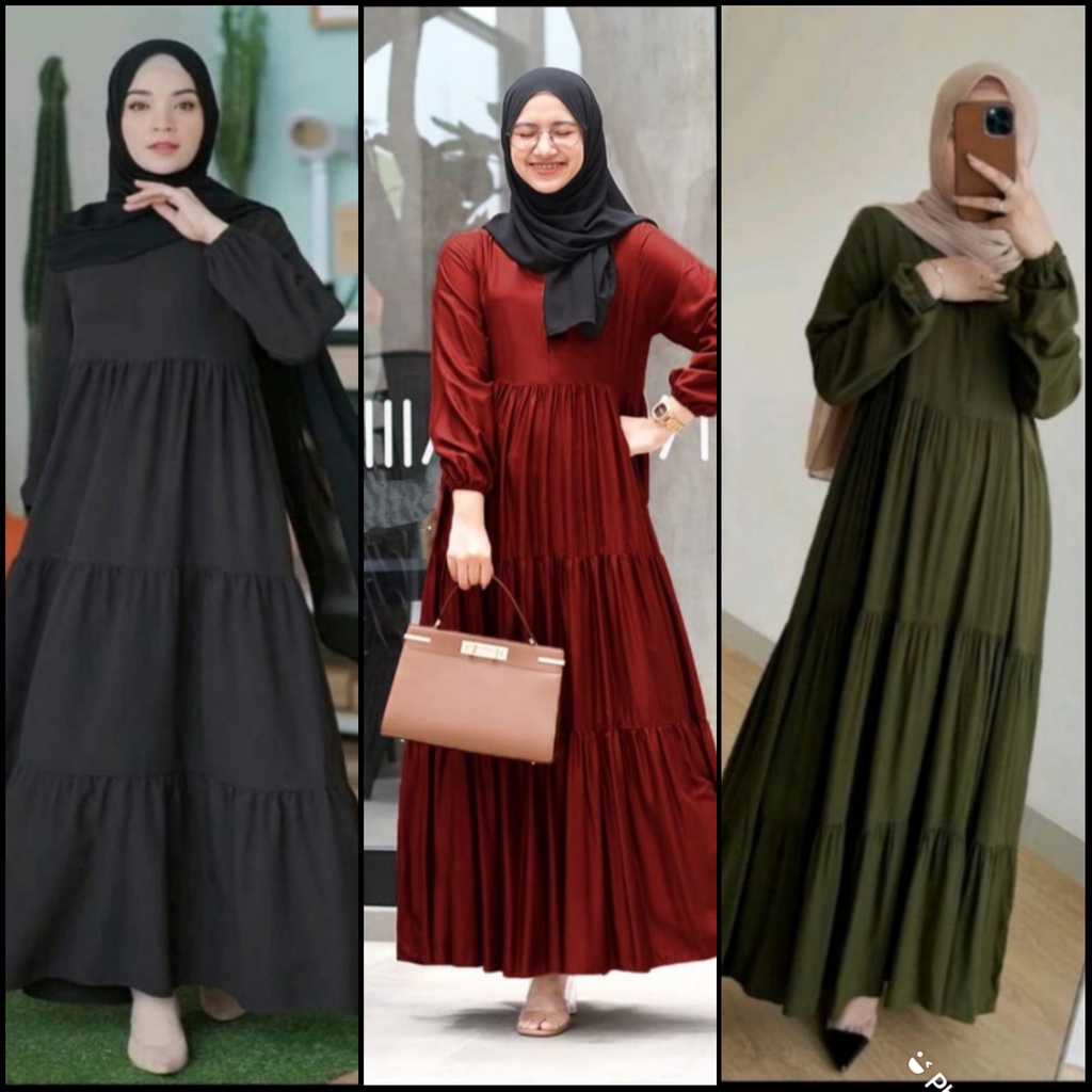 HANUM DRESS/GAMIS RAYON POLOS/GAMIS SUSUN/GAMIS CANDA/GAMIS BUSUI/DRESS/BAJU WANITA TERBARU TERMURAH TERLARIS