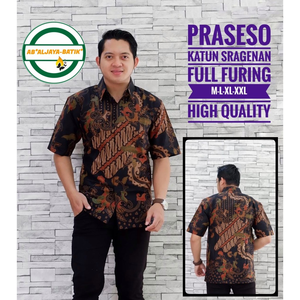 PRASESO Baju Kemeja Batik Pria Solo Premium Modern Lengan Pendek Katun FULL FURING Aljaya Perwira Mahesa Hanung Jayanegara Kencono ungu suket segoro peksi seling batik keris solo asli arieswara