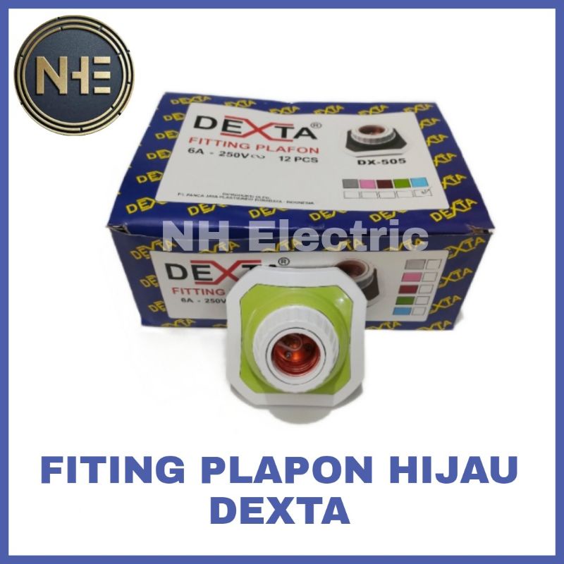 Fitting Plafon Hijau Dexta - Pitting Plapon Hijau Dexta - Fitting Lampu Warna Dexta DX-505