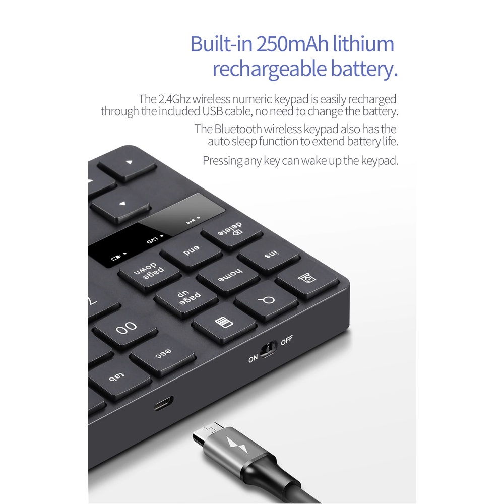 35 Buttons Keyboard Angka Numeric Numpad Wireless Keypad Numbering Multimedia 2.4ghz 35 Buttons