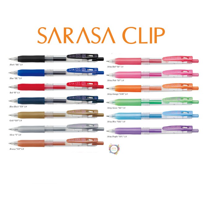 

Pulpen Gel Zebra Sarasa Clip 1.0 mm Semua Warna- SHSNP
