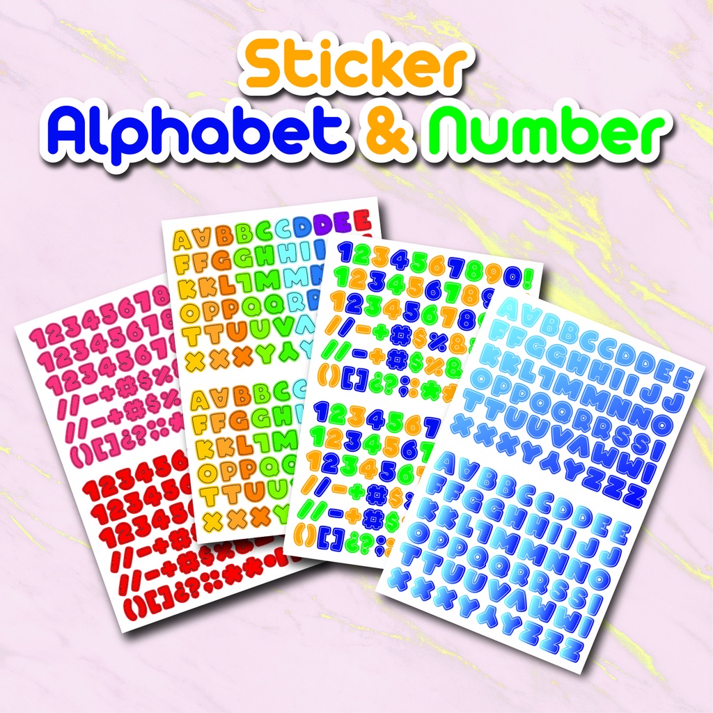 

Stiker Deco Alphabet dan Huruf Aesthetic Beragam Warna Ekonomis