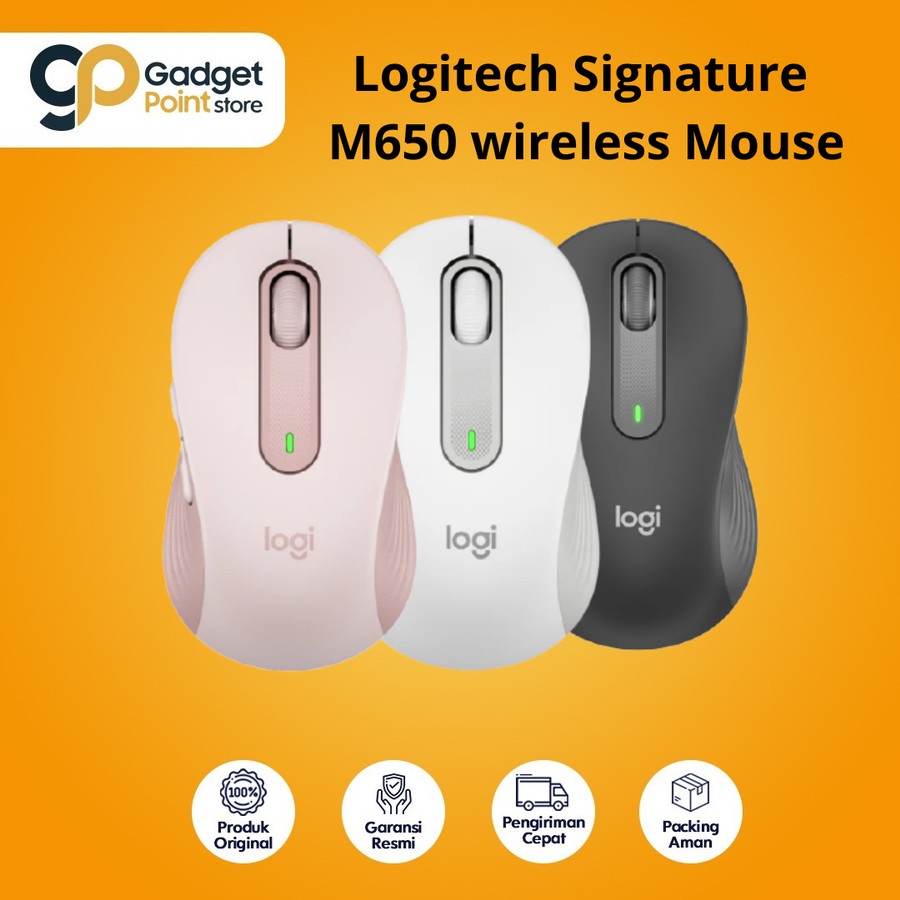 Logitech Signature M650 Mouse Wireless Bluetooth Silent - Original Garansi Resmi 1 Tahun