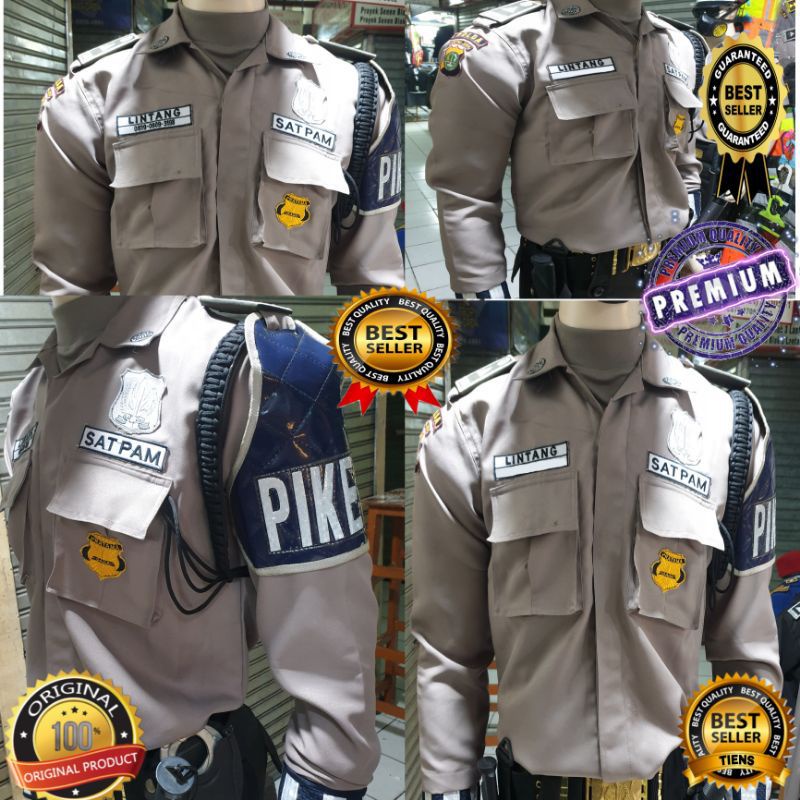 SERAGAM SATPAM COKLAT SERAGAM SECURITY CREAM DINAS HARIAN SERAGAM SECURITY PDL SERAGAM PDH 1 STEL SERAGAM SATPAM PDH LENGAN PENDEK SERAGAM PDL LENGAN PANJANG  1 STEL ATASAN BAWAHAN SATPAM BAHAN TEBAL SESUAI POLRI COD