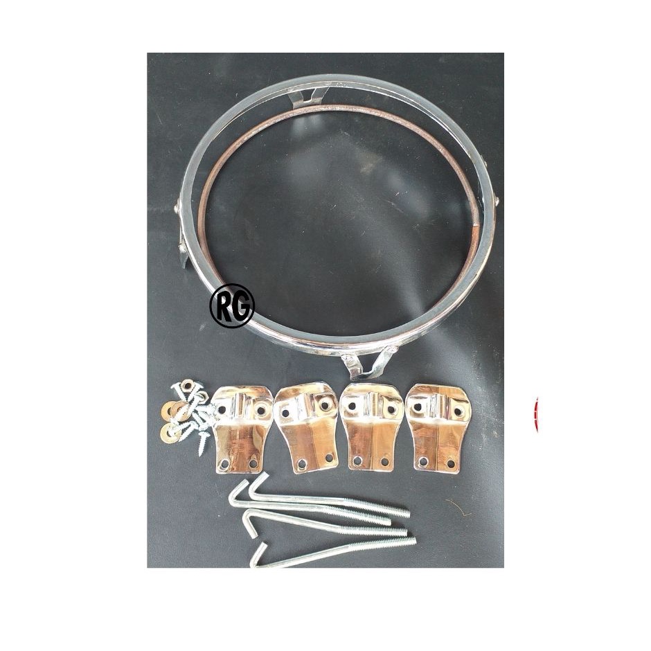 Ring ketipung ring kendang dut 22 cm krom V4 ring lebih tebel baut uk 10