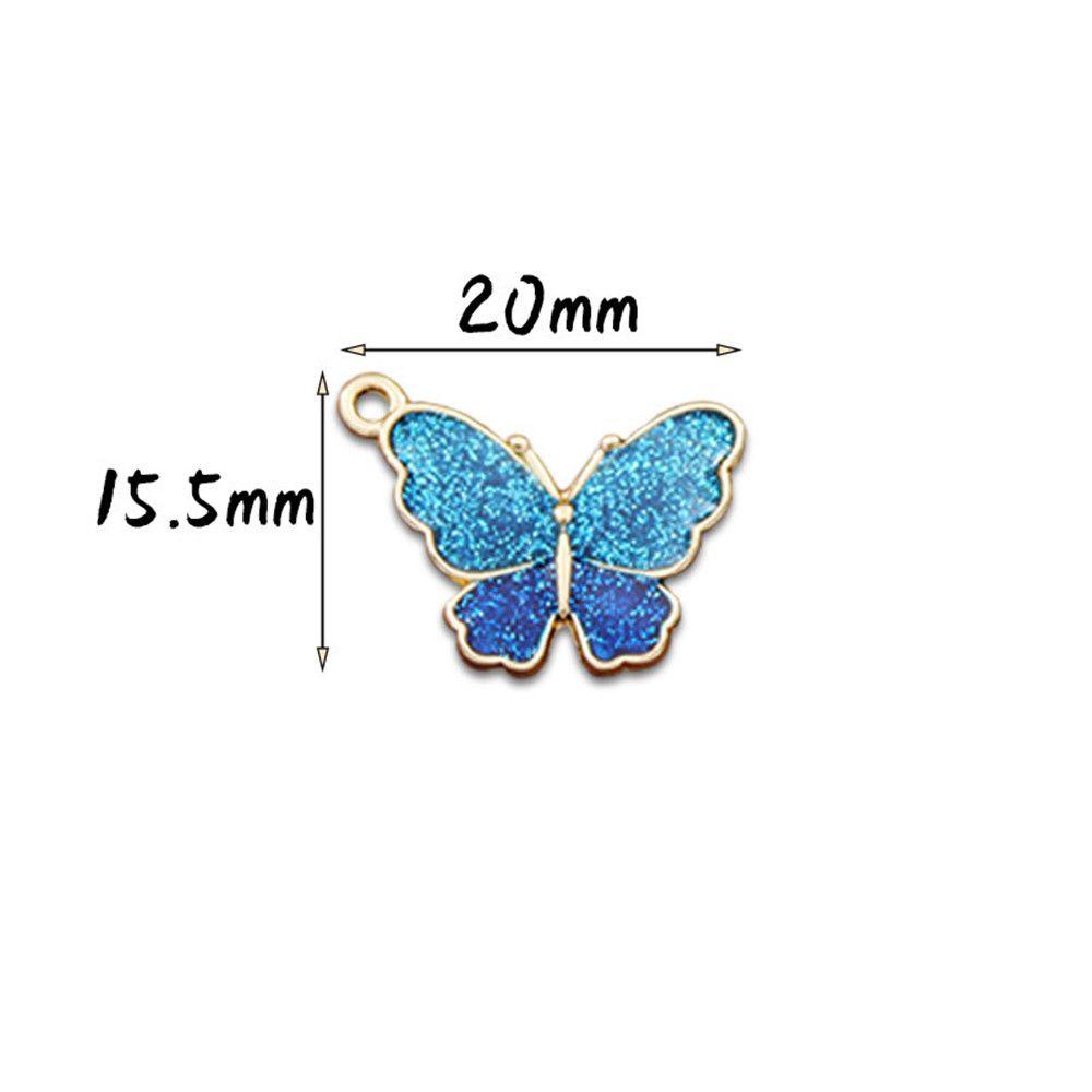 Nanas 10 Pcs Butterfly Shaped Charms Handmade Aksesoris Kalung Temuan Perhiasan Jewelry Making