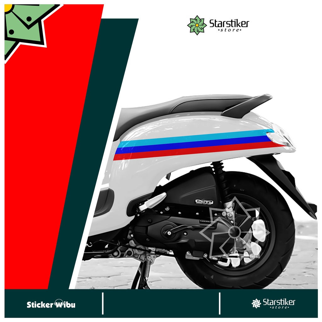 STRIPING SCOOPY GARIS / LIST / BENDERA / BMW / ITALI / ITALY / JERMAN / BELANDA / ALL SCOOPY STIKER 