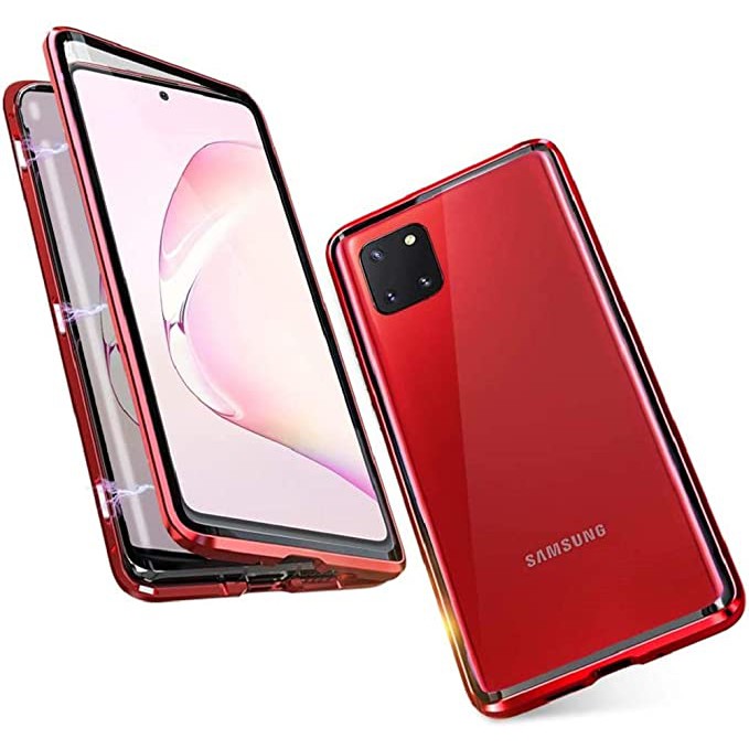 Samsung Galaxy Note 10 Lite Note 10Lite Magnetic Case Metal Glass Back Cover 2 in 1 Casing