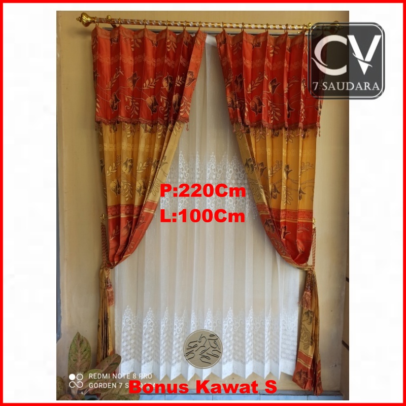 Gorden Pintu Jodha/Prada Poni Pisah/Poni Tempel/Hordeng Jendela/Korden Poni Murah Uk 100x220cm COD