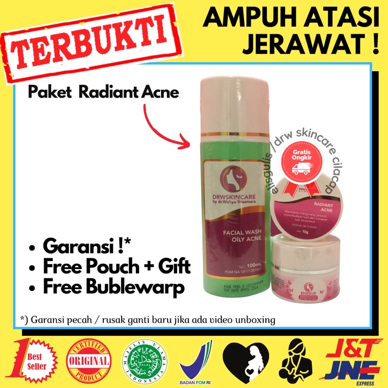 PAKET CREAM WAJAH ACNE / CREAM JERAWAT  PAKET SKINCARE PERAWATAN WAJAH RACIKAN DOKTER DRW SKINCARE