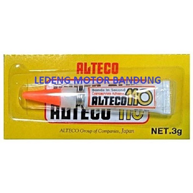 Alteco 110 Lem Super Glue 3 Gram Tube Jepang Kertas Besi Kayu Tembok