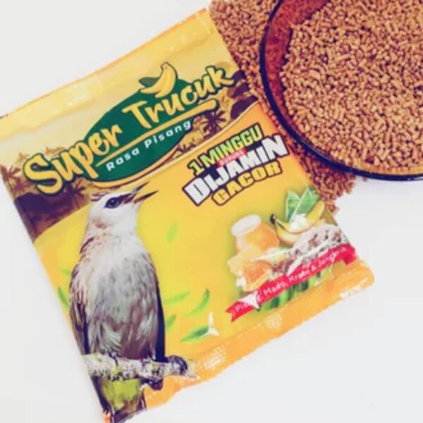 Voer Super Trucuk Pur Pelet Pisang Pakan Makanan Burung Trucukan Pleci