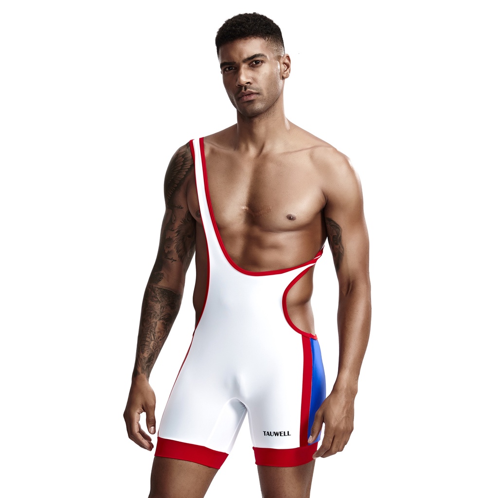 Contrast Color Wrestling Singlet Men Bodywear Bodysuit Sexy Gay Mens Undershirt Lingerie Singlet Und