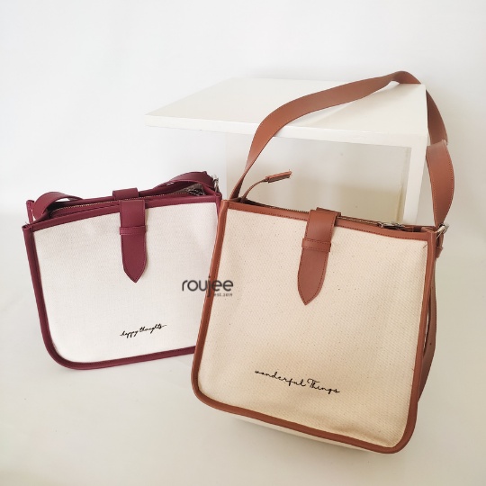 HYON - BY ROUJEE - TAS KANVAS BAG CUSTOM TAS SELEMPANG HANDBAG SHOULDER BAG TAS WANITA TAS KERJA TAS