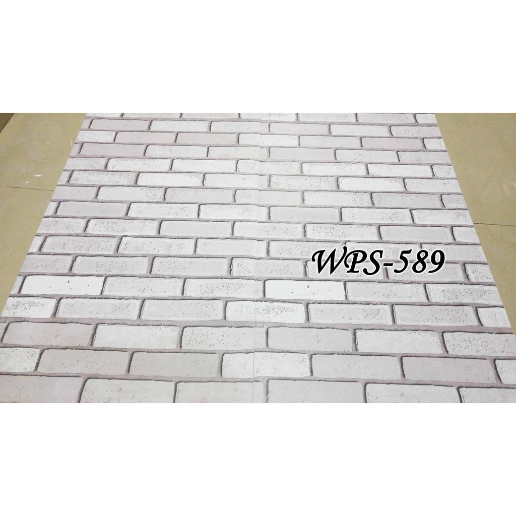 METH WPS589 BATA PUTIH 3D WALLPAPER STICKER WAL PAPER DINDING STICKER DINDING STIKER HIASAN DEKORASI RUANGAN TEMBOK-3
