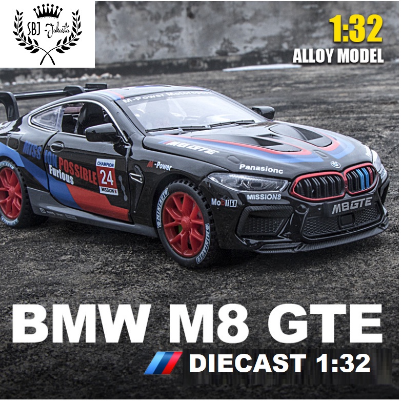 DIECAST MOBIL MINIAUTO BMW M8 GTE RACING METAL SERIES 1:32 DGN TATAKAN