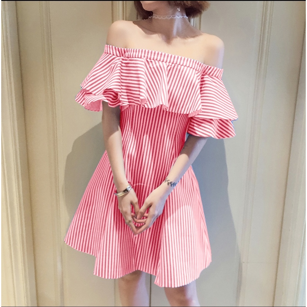 FWG - MINIDRESS SHASHA / DRESS SALUR / BAJU DRES WANITA REMAJA / DRESS / DRESS KOREA / PAKAIAN WANITA