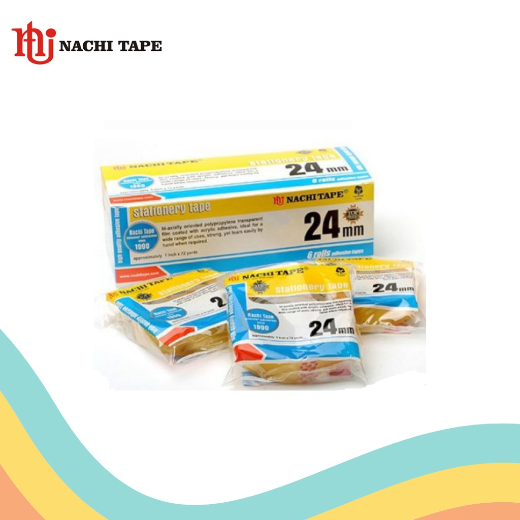 Nokida Isolasi Bening Nachi 24 mm x 72 Yard [1 Inchi] / Lakban Transparan Sedang Solatip 2 Jari
