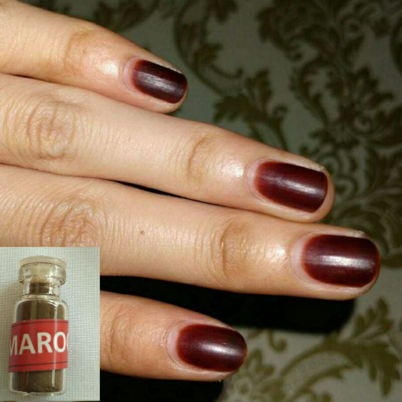 3ML Kutek bubuk warna MARUN maroon maron arab asli sah sholat halal bubuk Henna kuku pacar arab orig
