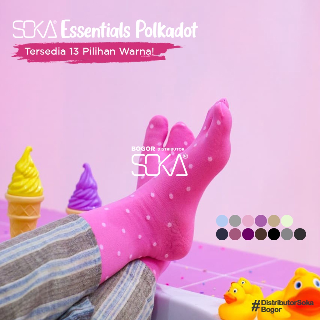 Soka Essentials Polkadot - Kaos kaki jempol wanita motif