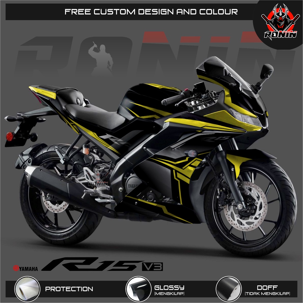 Sticker Decal FULL BODY R15 V.3 Motif Shadow Yellow