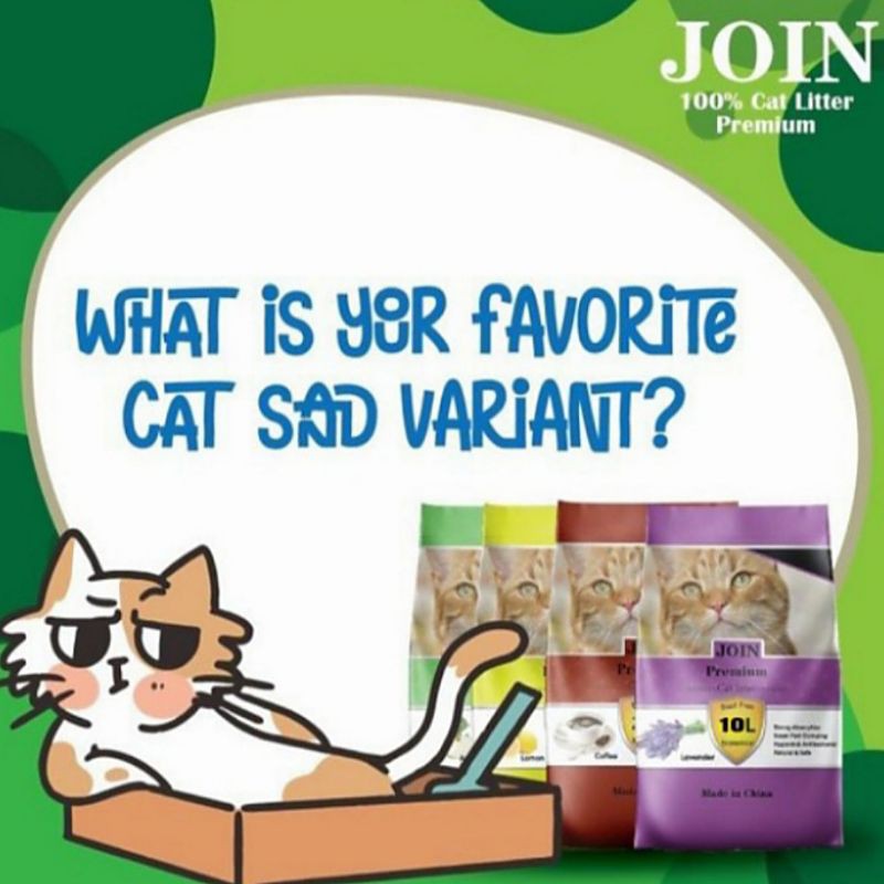 Gojek Pasir Kucing Join Premium 10 ltr (2pcs) Setara Top Cat Litter All Varian