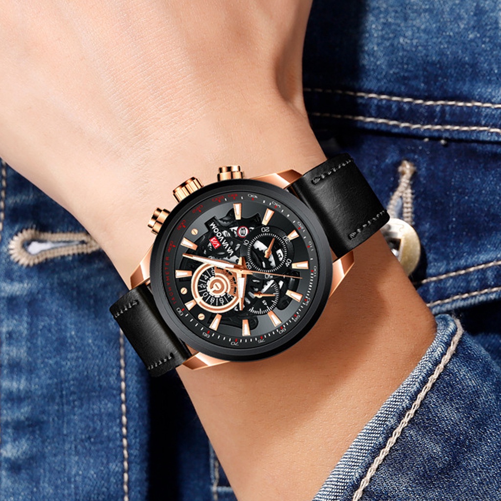 HARGA TERMURAH✅ Jam Tangan Pria Kulit Premium Asli Analog Premium Original Import New Model Terbaru Kasual Sporty Tahan Air Kalender Date Luminious Menyala Aksesoris Arloji Men's Watches Cowok Formal Kerja Keren Bergaya Trendy Anti Karat Sangcakra -JV11