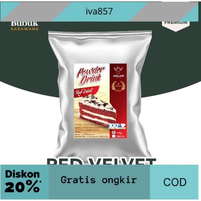 

PROMO Red Velvet PREMIUM Bubuk Minuman Powder Drink Javaland 1kg GRATIS ONGKIR