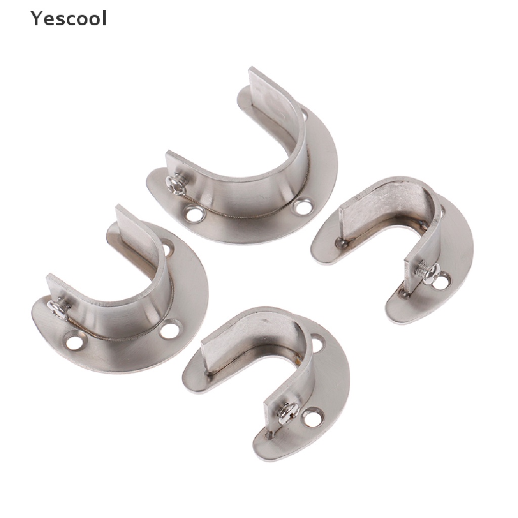 Yescool Holder / Dudukan Tiang Gantungan Baju Bahan Stainless Steel Ukuran 19 / 22 / 25 / 32mm