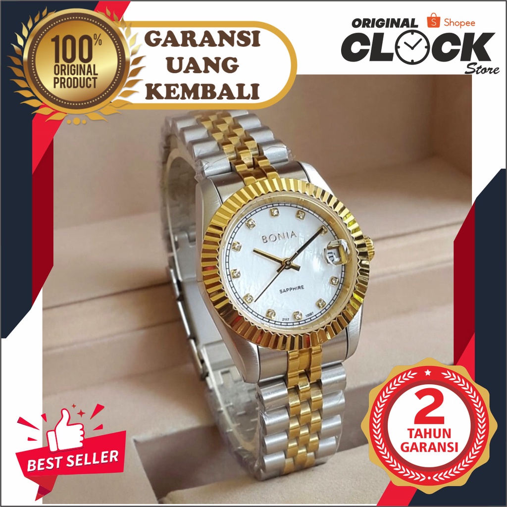 JAM TANGAN PRIA WANITA | RANTAI | KULIT | KARET | MURAH | - BONIA BNB 10087S FOR LADIES BATERAI ALL 