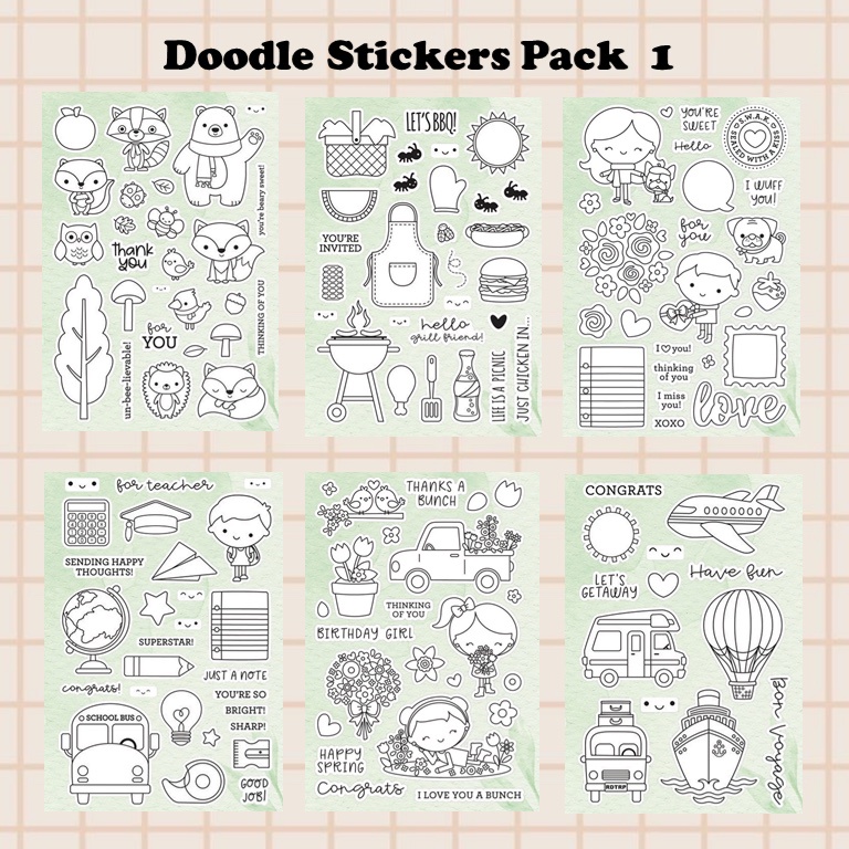 

[PART 1] Doodle Stickers, stiker doodle aesthetic estetik