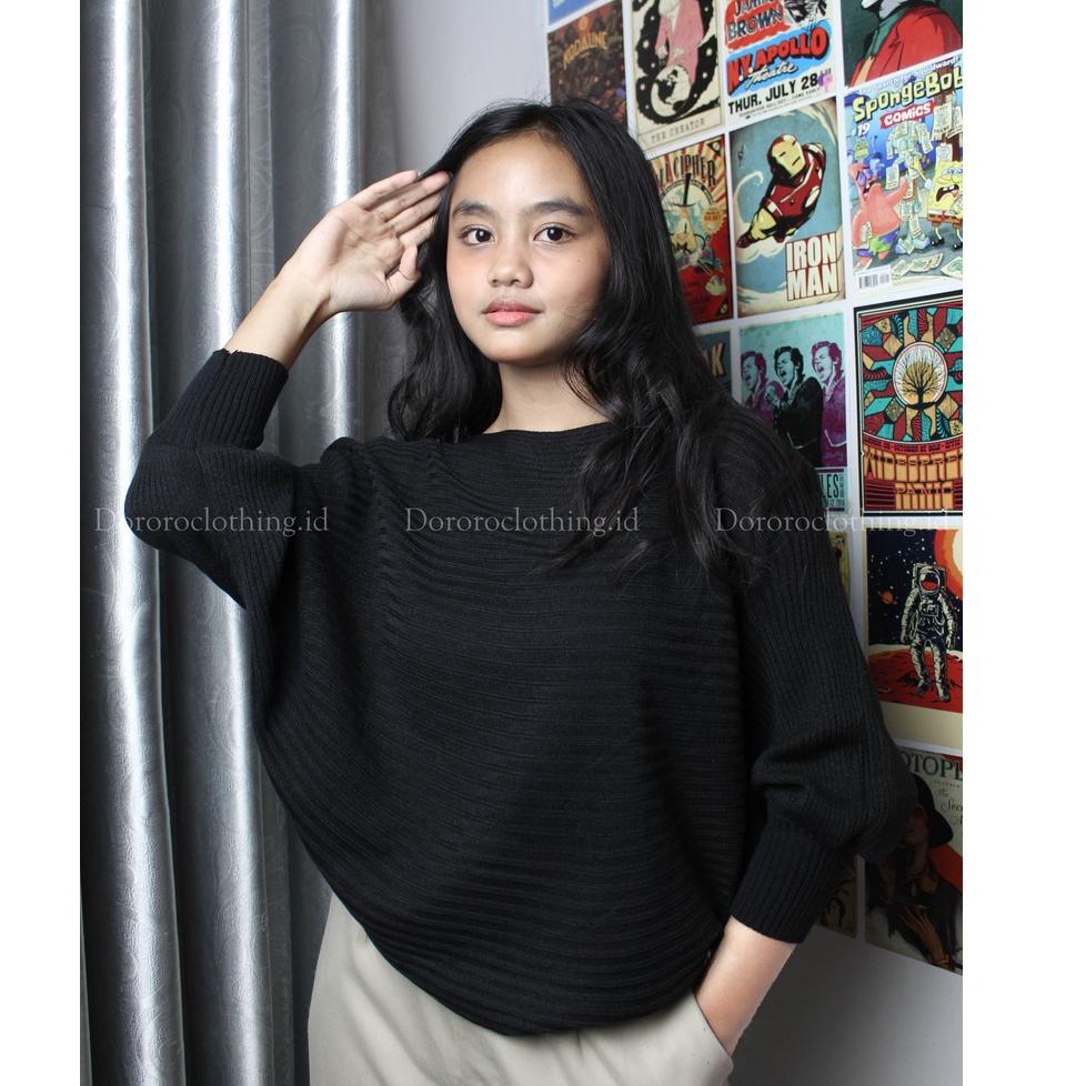 🆓 Blouse Rajut Lengan Panjang / Sweater Baju Rajut Tebal Batwing murah