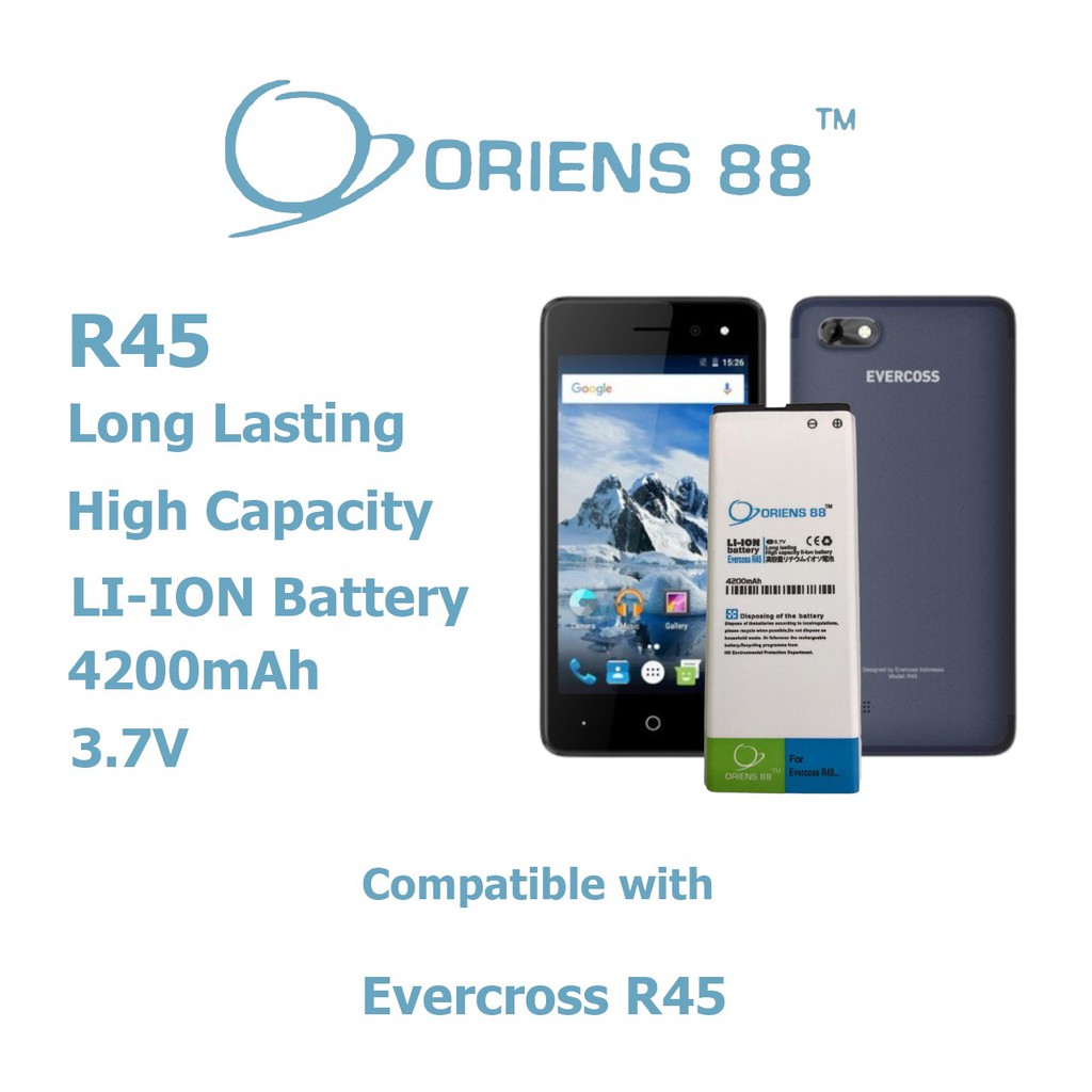 (P) Baterai batre battery EVERCOSS R45 double power/IC oriens88