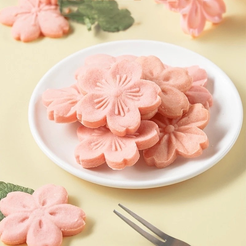 Cetakan Kue / Coklat / Jelly Bentuk Bunga Sakura Bahan Silikon Tahan Suhu Tinggi