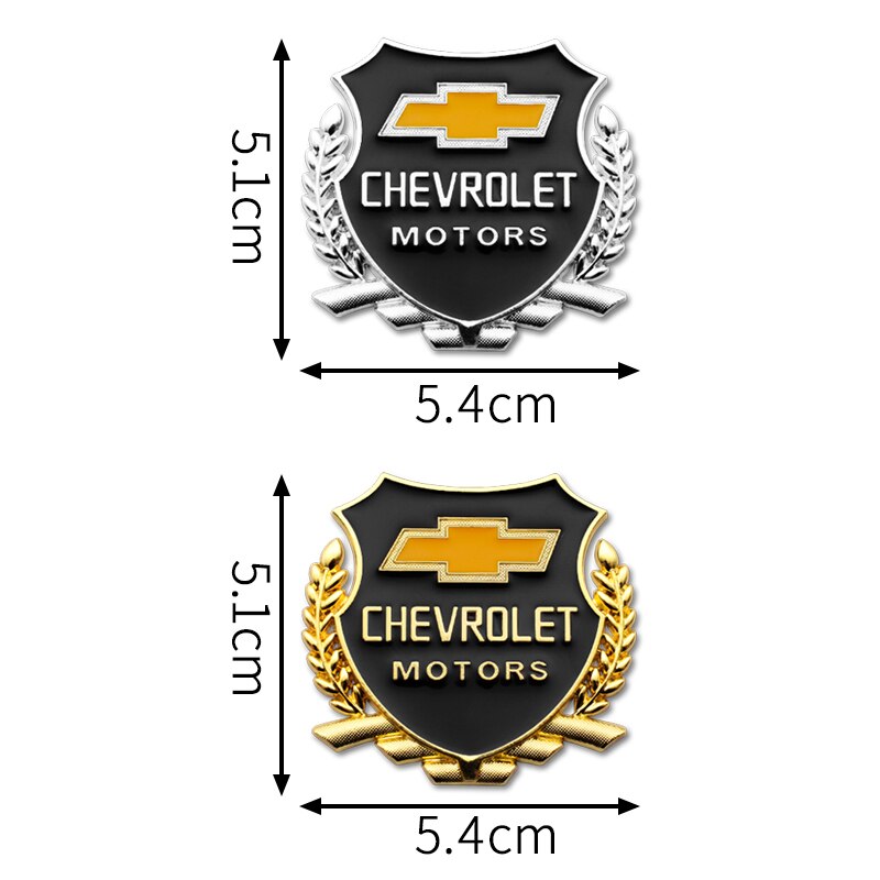 2pcs Stiker Emblem Metal Untuk Kaca Jendela Mobil Chevrolet