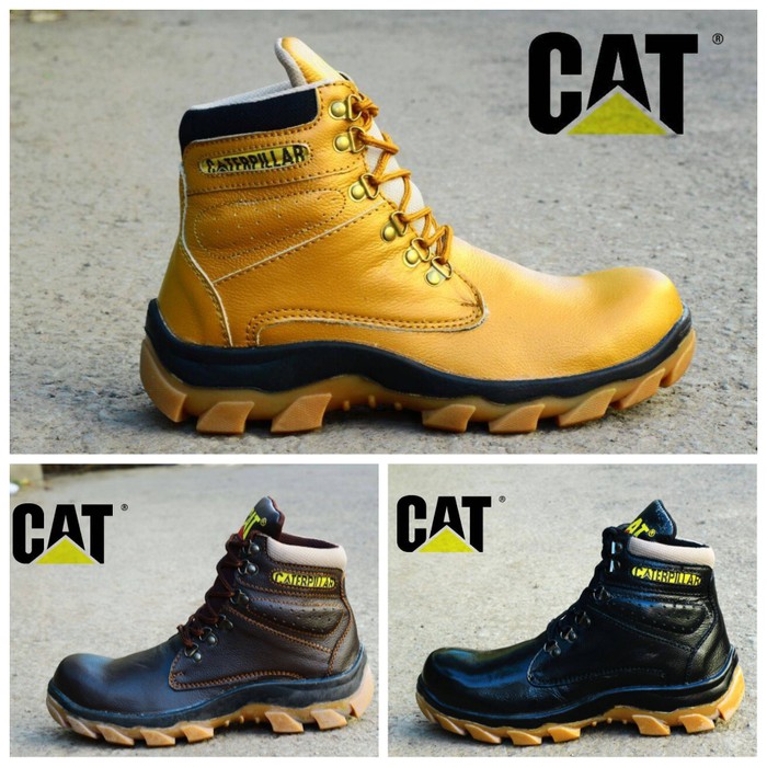 Sepatu Pria Caterpillar Safety Boots Kulit Asli Terlaris