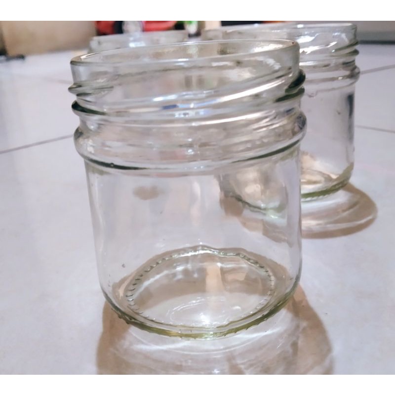Botol/ gelas kaca bekas selai (tanpa tutup)