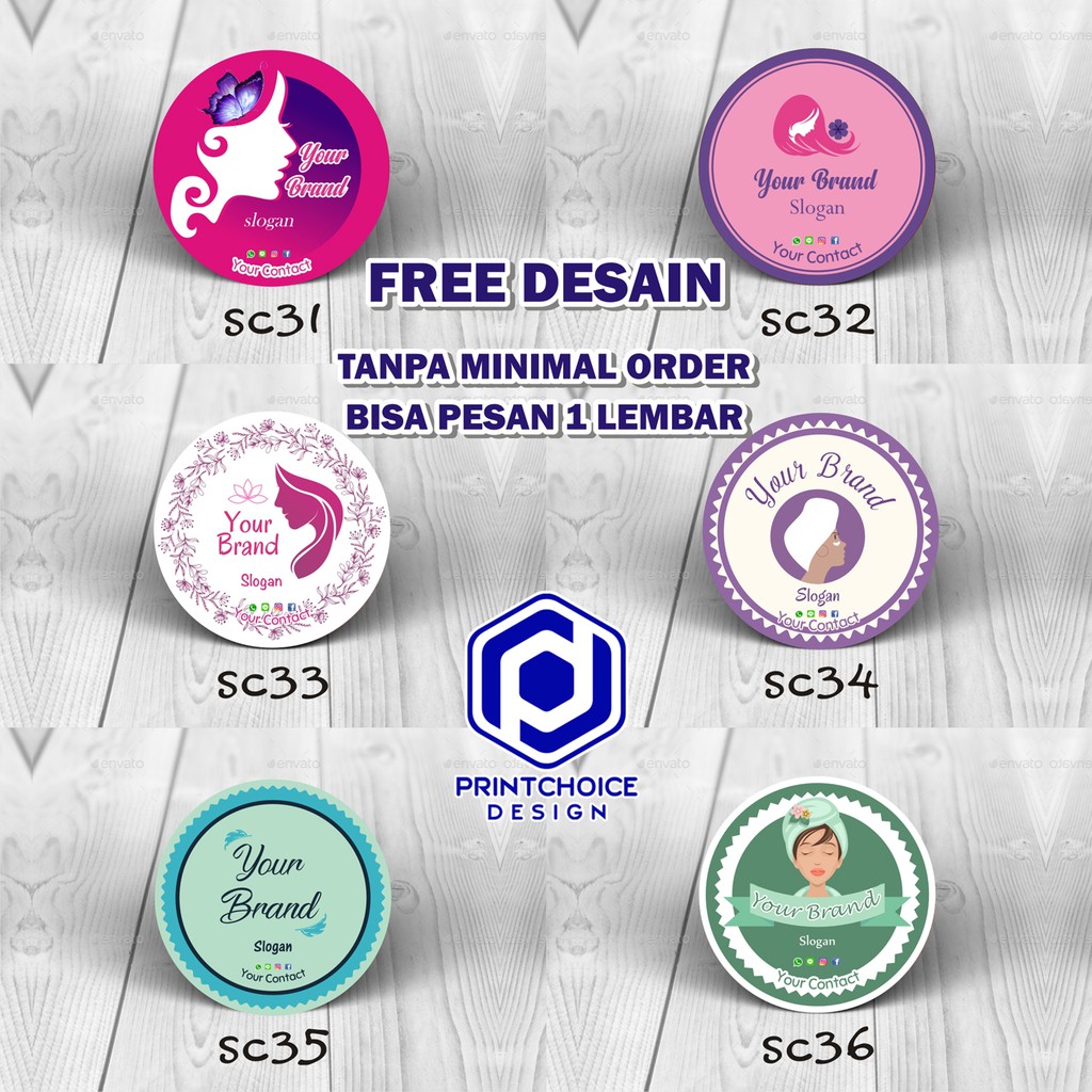 Label stiker produk skincare free desain ukuran A3