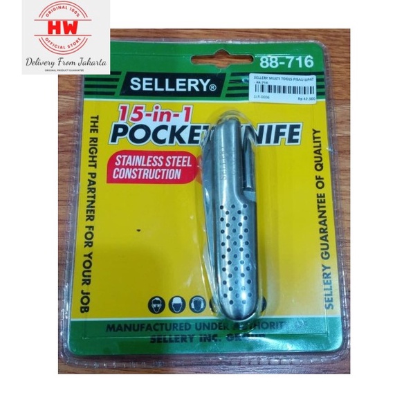 POCKET KNIFE 15 in 1 PISAU LIPAT MINI SERBAGUNA SELLERY 88-716