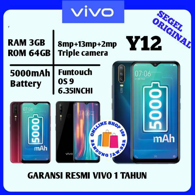 VIVO Y12 RAM 3/64GB NEW GARANSI RESMI VIVO