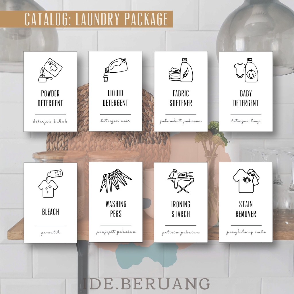 

Sticker Label Laundry Bergambar Persegi Panjang (Paket 8 Pcs)