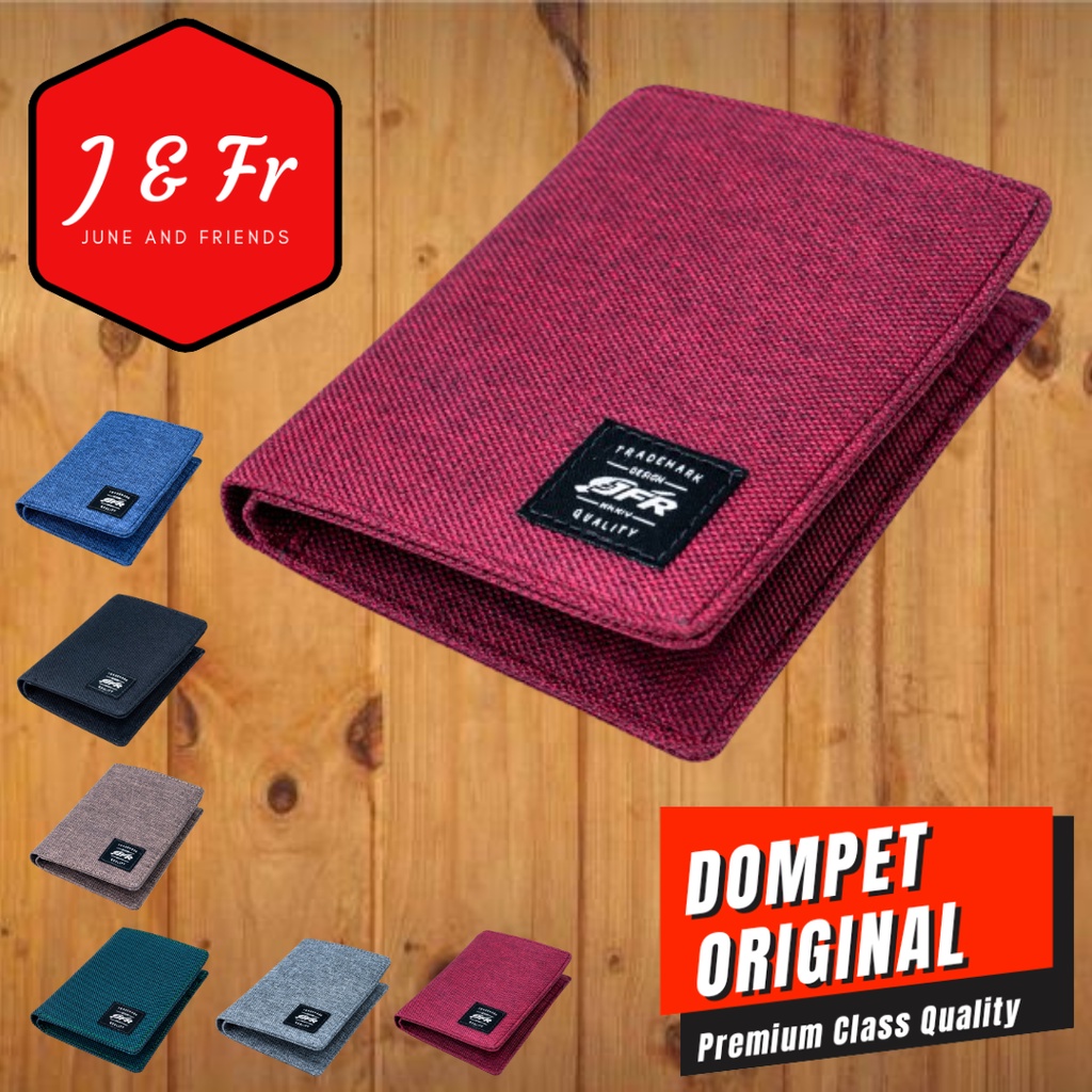 Dompet Berdiri atau 3/4 Pria wanita distro Bahan Kulit Canvas JPDB611