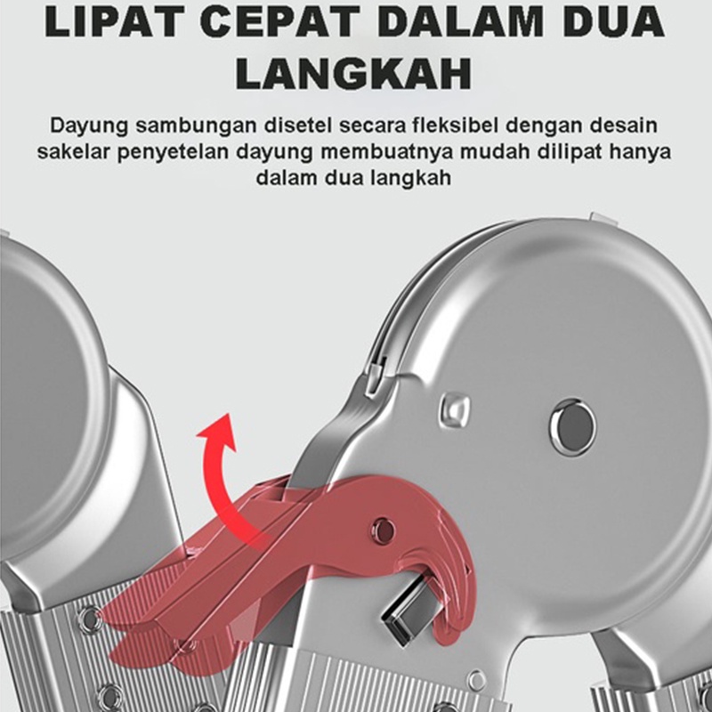 Tangga Lipat 5.8 Meter Paduan Aluminium Teleskopik Tangga Teleskopik Multifungsi