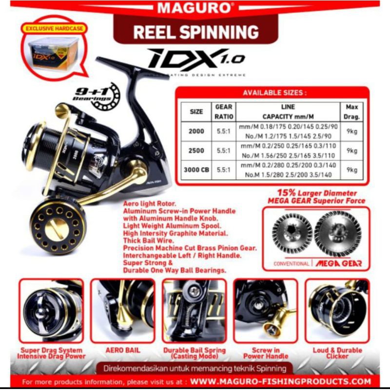 Reel maguro IDX1.0 2000/2500/3000 power handle
