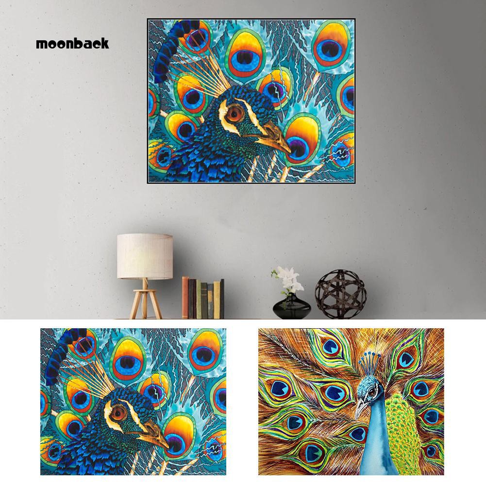 Diy Lukisan Diamond 5d Dengan Gambar Burung Merak Untuk Hiasan